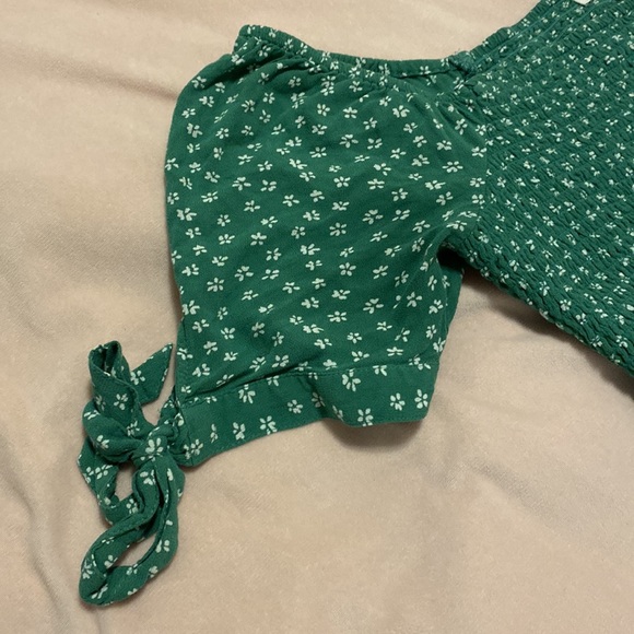 American Eagle Green Floral Smocked Mini Dress - Picture 4 of 8